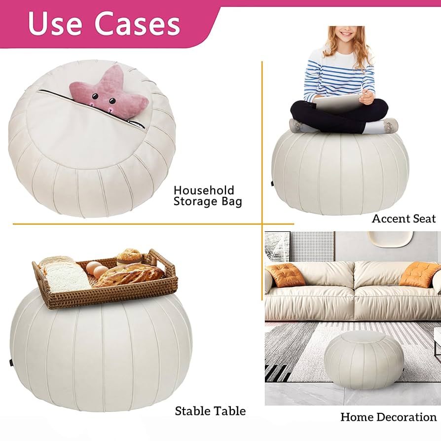 Amazon.com: Thgonwid Handmade Storage Pouf Ottoman Foot